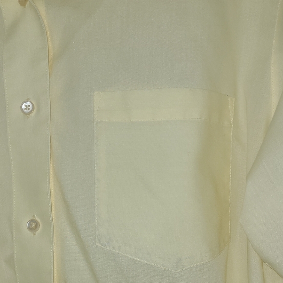 Foxcroft Pastel Yellow Button Down Shirt Pocket Wrinkle Free Long Sleeve Preppy - Picture 4 of 8
